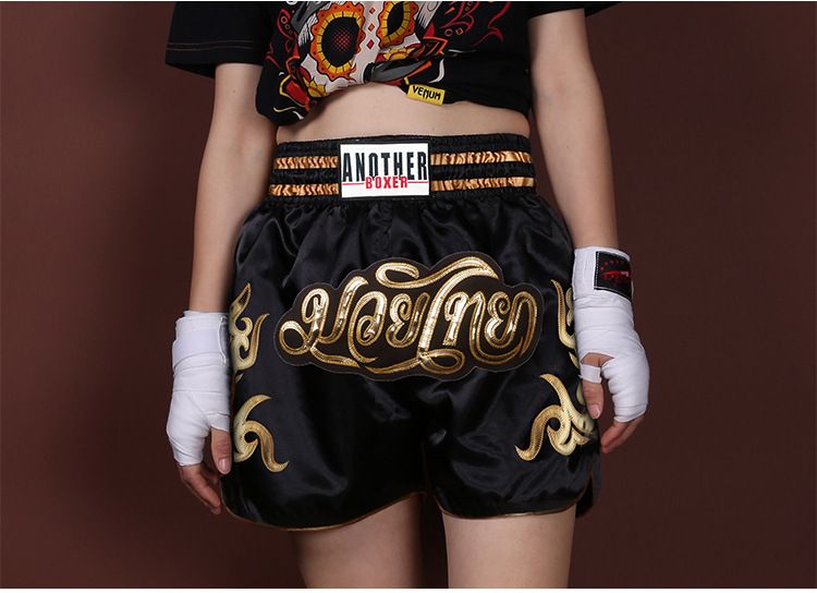 Pantalones cortos de Muay Thai, pantalones de combate de boxeo y sanda, pantalones deportivos de combate, pantalones de entrenamiento profesional para competición masculina y femenina._voghion.com