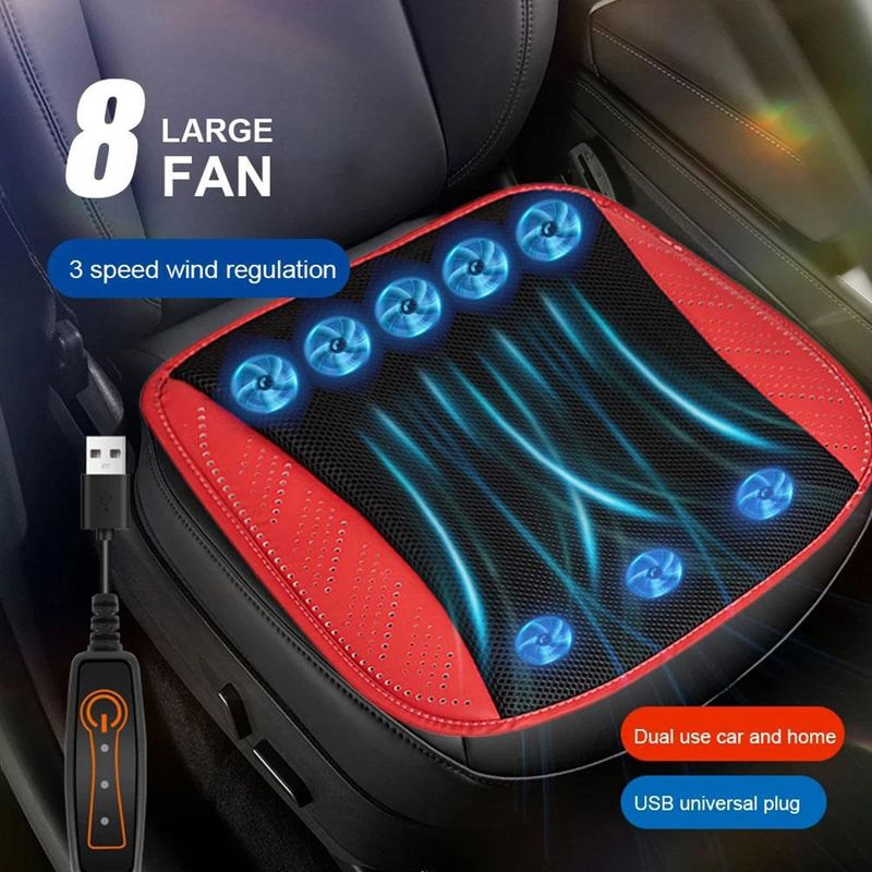 General Motors Cool Ventiléiert, Atmungsaktiv an Hëtztofleedung, Heem USB Ventilator Sëtzkëssen, Auto Äis Seid Killpad_voghion.com