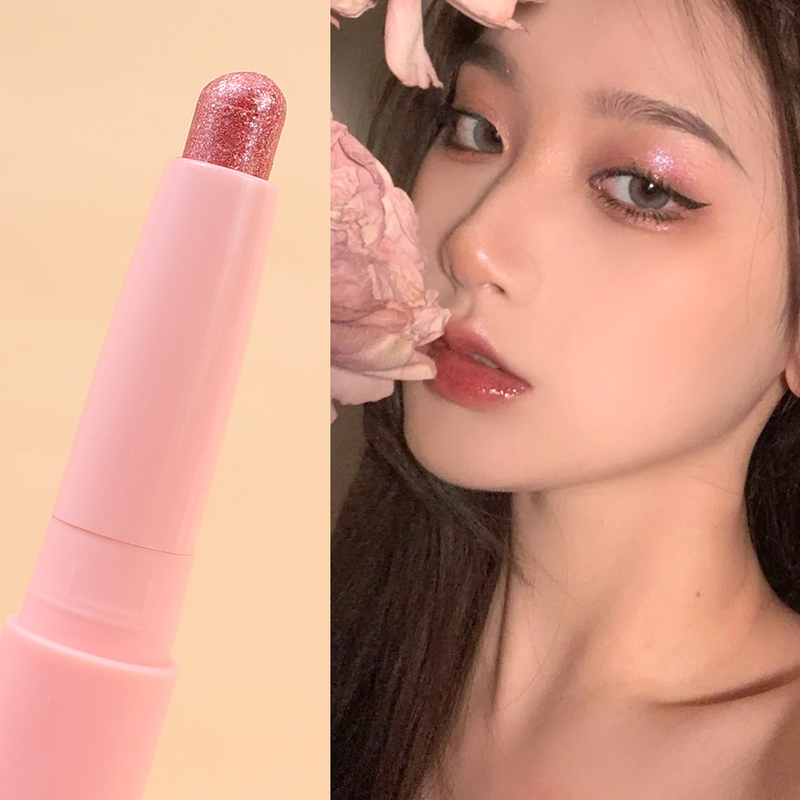 Pink 1PC Pearlescent Eyeshadow Pencil Waterproof Long Lasting Glitter Shimmer Eye Shadow Pen Highlighter S_voghion.com