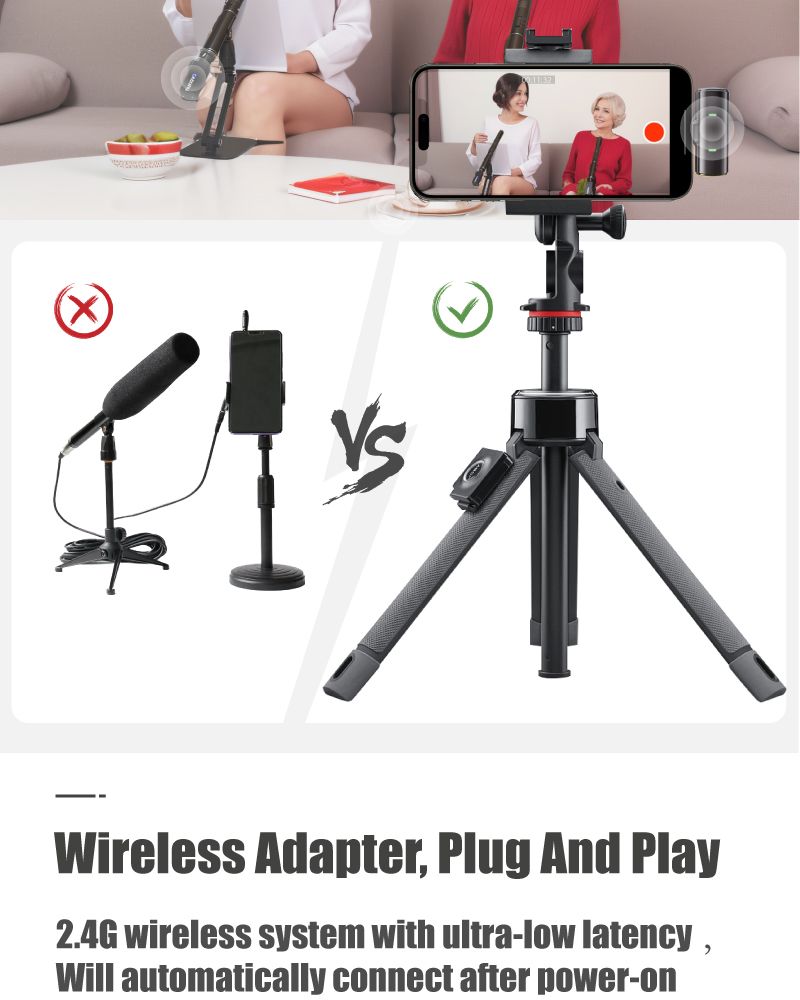 Wireless Handheld Condenser Shotgun Mic XLR Microphone Professional for streaming Video Broadcast Interview_voghion.com
