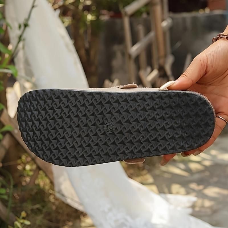 Kadınlar İçin Düz Renkli Terlikler, Rahat Giyilebilir Tokalı Kayış Tasarımlı Ayakkabılar, Kadınlar İçin Rahat Ayakkabılar_voghion.com