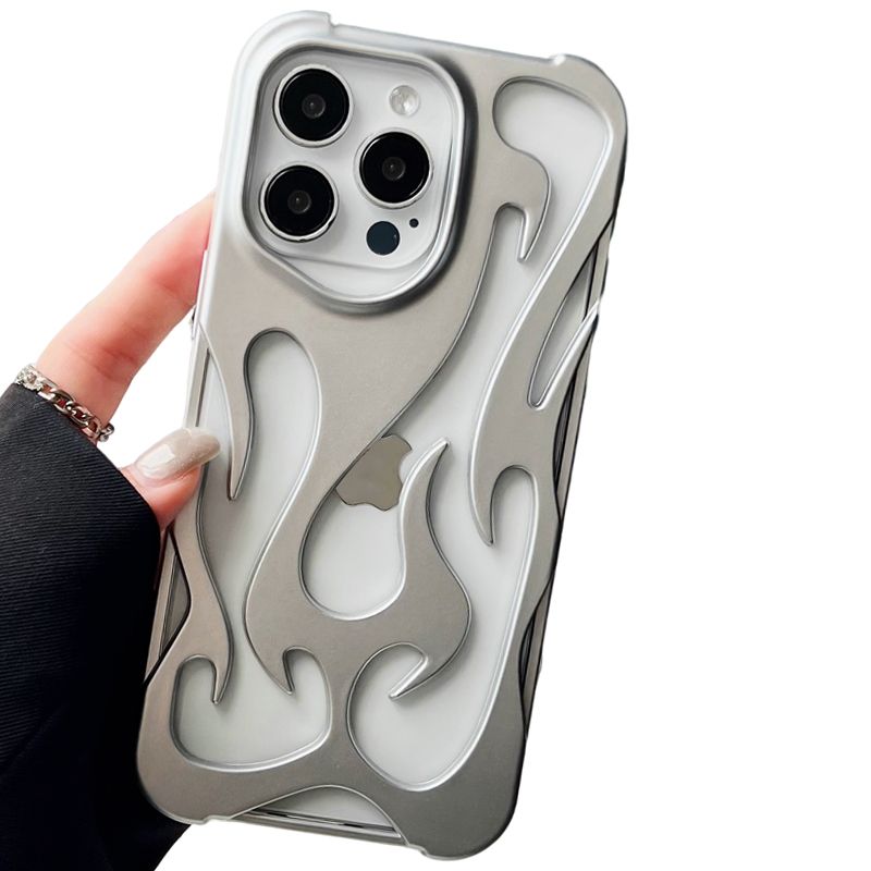 Futrola Hollow Fire Flame 13 12 11 s odvodnjom topline za iPhone 15 14 Pro Max 16 Plus, stražnja maska_voghion.com