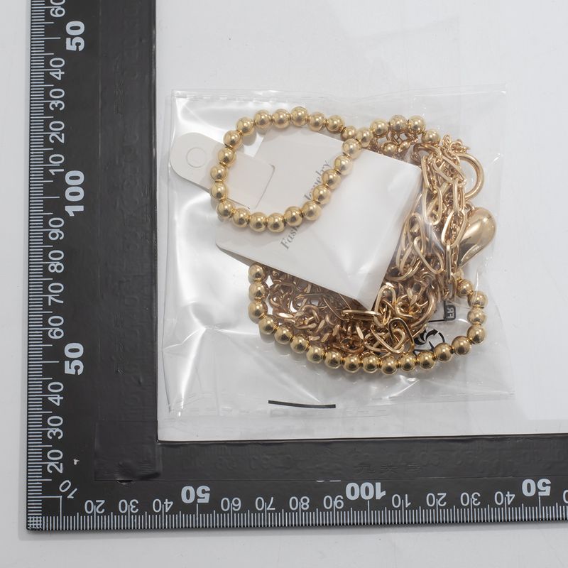 Collana da donna, collana dorata con ciondolo, collana in oro hip hop, semplice set di perline per donna, versatile, geometrica, fibbia OT, collana corta con cuore, gioielli_voghion.com