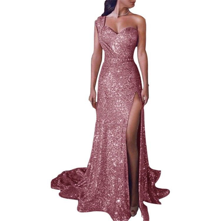 Luxury Metallic Silk Dress - Elegant A-Line Evening Gown With Gold Foil Finish (High-End Fabric Flowy Skirt Perfect For Galas & Red Carpet Events)_voghion.com