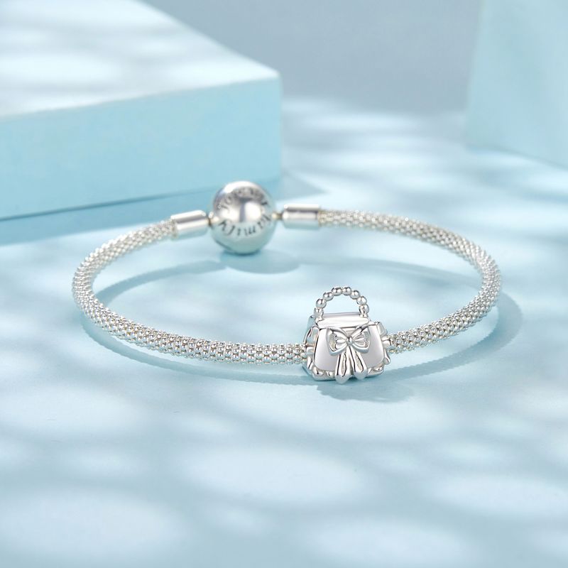 Strik-knoop tas bedel sterling zilveren bedel, SCC2994_voghion.com