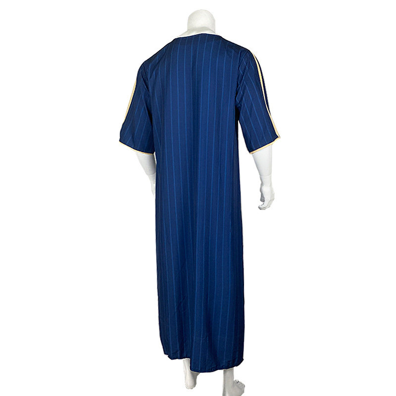 Ανδρικά ρούχα μουσουλμανικά abaya ethnic χαλαρά casual με λαιμόκοψη σε μεσαίο μανίκι onesie_voghion.com