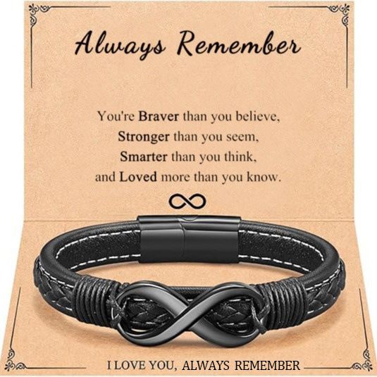 Bracciale da uomo in acciaio inossidabile con forma magnetica nera a forma di 8 "To My Man"_voghion.com