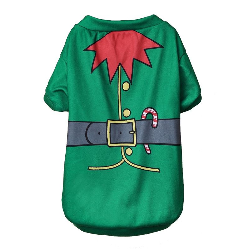 Ubranka dla psa na Boże Narodzenie Święty Mikołaj Czerwony Zielony cienki oddychający T-shirt dla zwierząt Teddy mały szczeniak Sznaucer ubranka dla psa_voghion.com