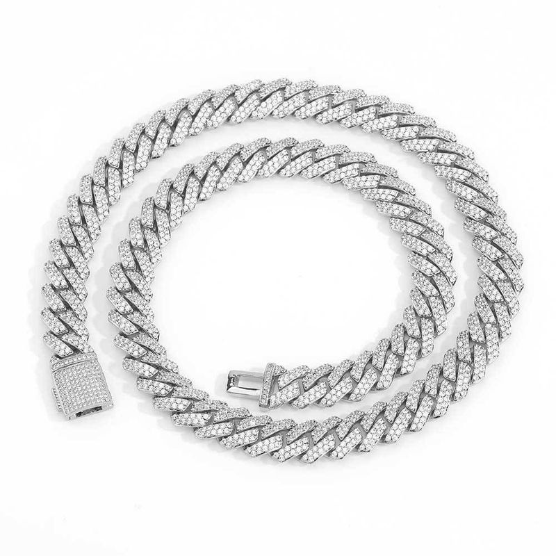 Colar de hip hop com diamantes, corrente cubana e zircônia, joia versátil e sofisticada para homens_voghion.com
