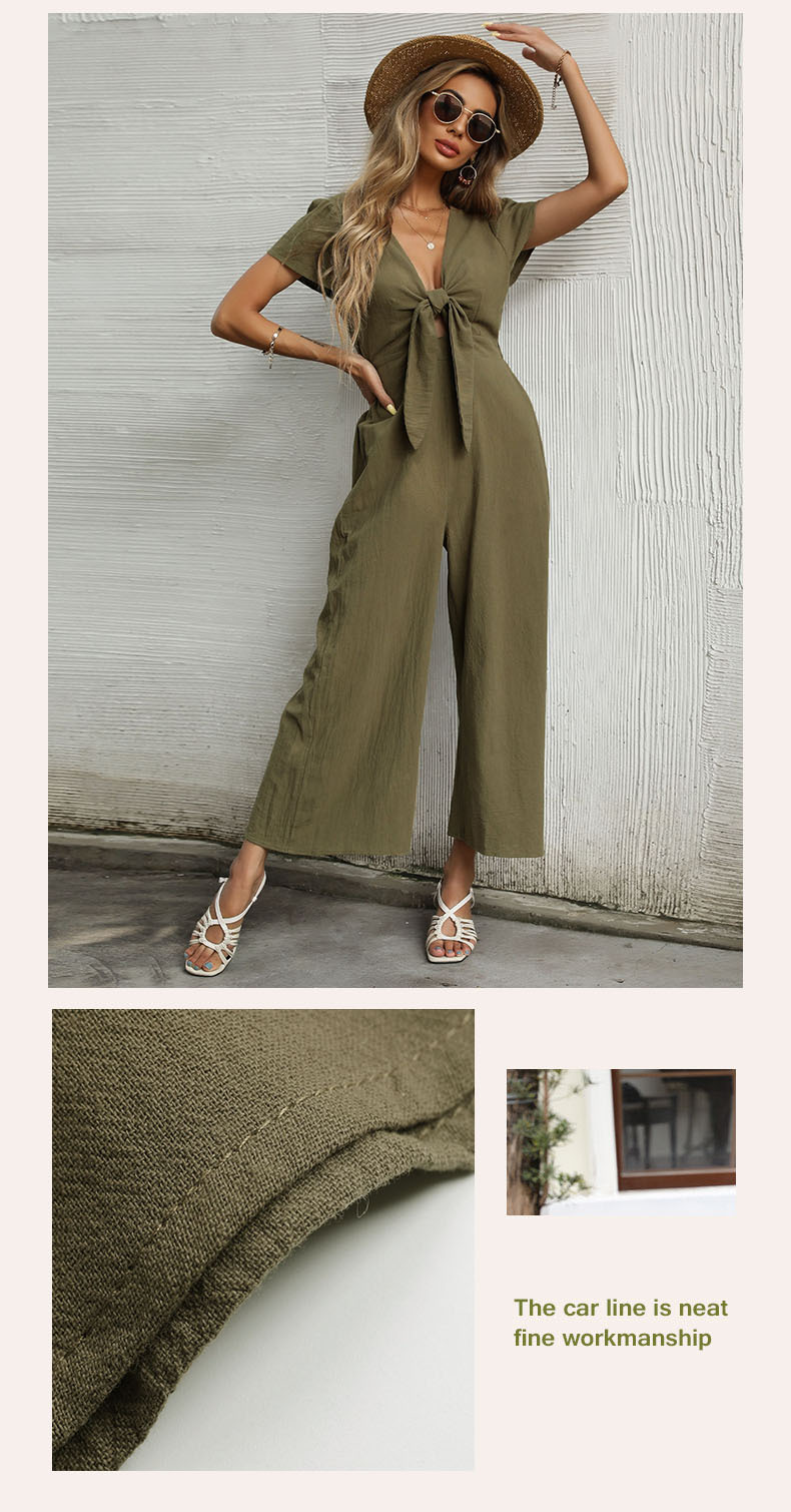 Neun-Punkt-Hose mit weitem Bein 2023 Sommer Lässiger Pendler-Overall mit ausgehöhlten Riemen_voghion.com