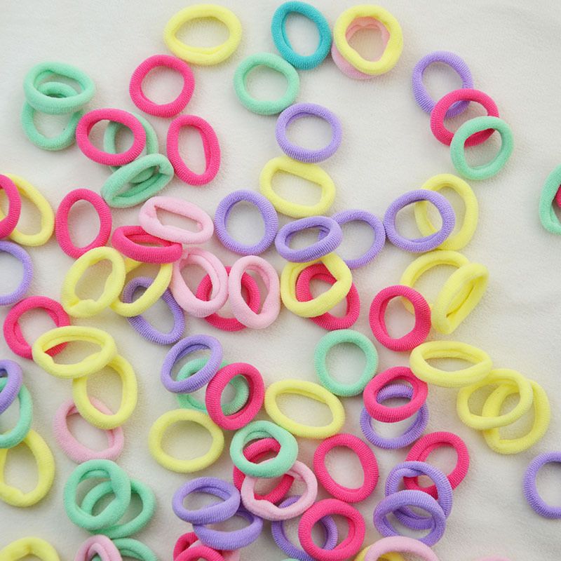 Accessoires pour enfants, cheveux jetables pour filles, petit anneau pour cheveux, élastique en caoutchouc, haute élasticité, couleur bonbon, petit anneau pour serviette sans couture, anneau pour cheveux_voghion.com