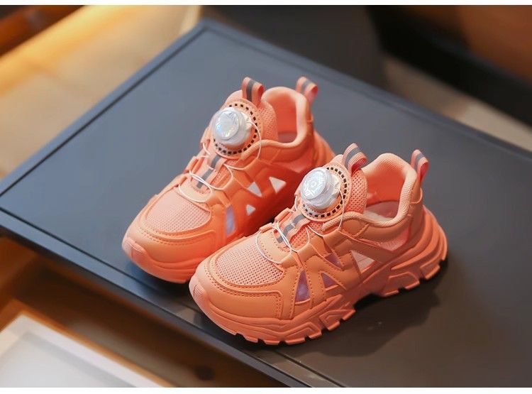 Scarpe per bambini, scarpe da bambina, sandali sportivi estivi, nuove per bambini, in rete traspirante, con bottoni rotanti, piccole scarpe bianche, punta chiusa_voghion.com
