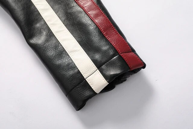 Miesten vintage moottoripyörätakki Muoti Uusi Biker-nahkatakki Miesten kirjonta Bomber-takki Talvifleece Pu-päällystakki_voghion.com