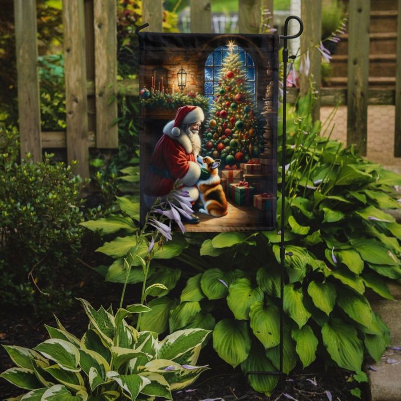 Corgi And Santa Claus Garden Flag Mailbox Flag Drative Yard Flag Banner Outside Patio Artwork Yard Flower Beds Garden Size Mult_voghion.com