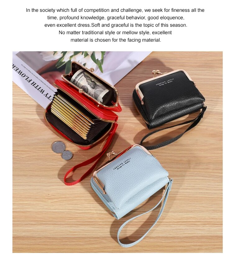 PU Women's Wallet Coin Wallet Brand Designer Women's Leather Wallet Mini Women's Wallet Coin Pocket_voghion.com
