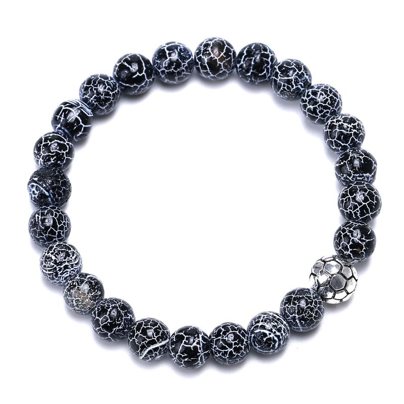 Charm-Armband Fußball-Legierung Holzmaserung Stein Tigerauge Stein Paar Armband Weißkiefer Karte Stein Weibliches Vulkanstein Armband_voghion.com