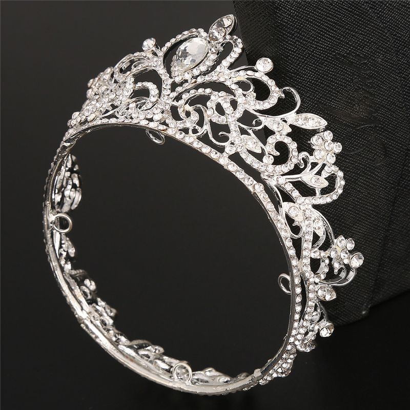 Corona rotonda barocca, corona da sposa, tiara, corona da principessa, corona di compleanno, accessori per capelli, abito da sposa, palcoscenico, corona completa, corona rotonda_voghion.com