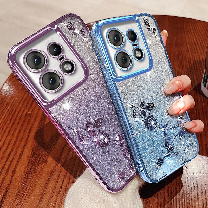 Diamantglänsande kristallglitterplätering mjukt skal för Moto G24 G34 G Edge 40 50 Pro 5G ultratunt gradientkameraskyddsskal_voghion.com