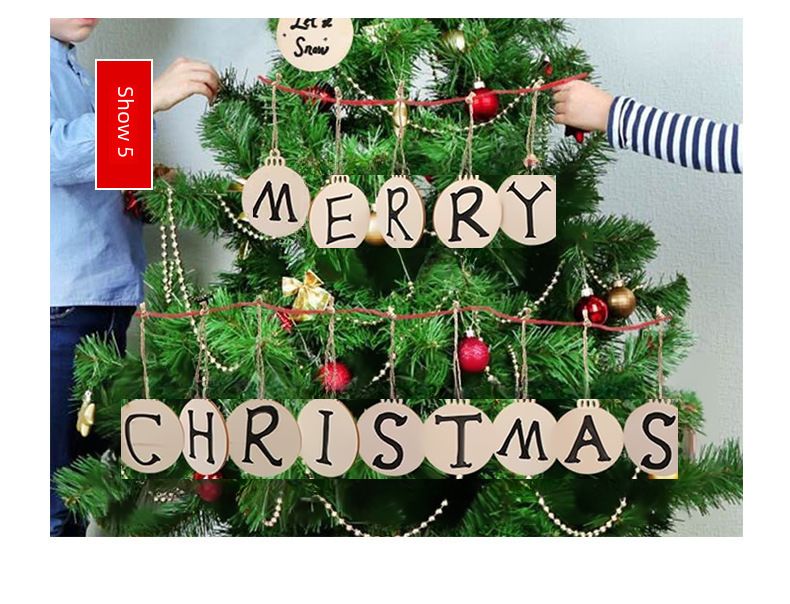 Wooden Crafts Creative Christmas Wood Piece Pendant Home Decorations Hand Painted DIY Props Christmas Tree Accessories_voghion.com