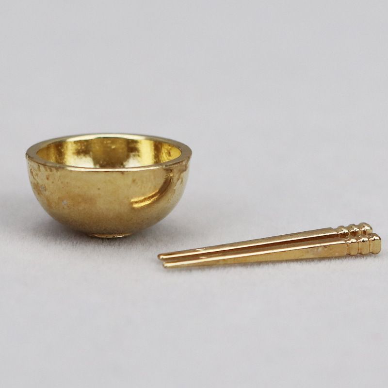 1:12 babaház babaház miniatűr étel és játék dekoráció mini bútor OB11 jelenet kiegészítők fém tál és pálcika_voghion.com
