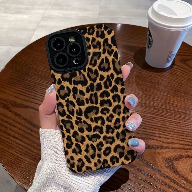 syct Compatible With IPhone Pro Iphone 15 Phone Case 11 Brown Leopard Print XR Max Creative Protective Cover_voghion.com