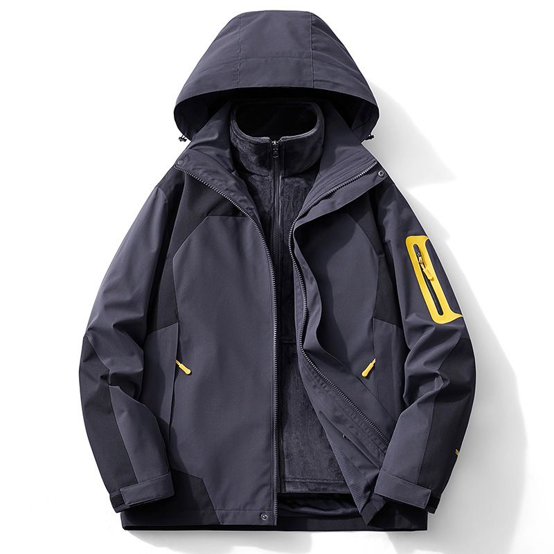 Giacca invernale autunnale con fodera interna ultra morbida staccabile, tuta da trekking 3 in 1, cappotto caldo impermeabile antivento per M e_voghion.com