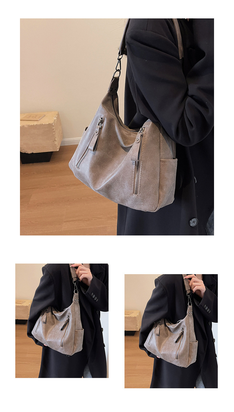 Sacs à bandoulière pour femme, avec une texture fine, pour les étudiantes en cours. Sac à bandoulière simple de grande capacité pour les déplacements quotidiens. Sacs fourre-tout._voghion.com