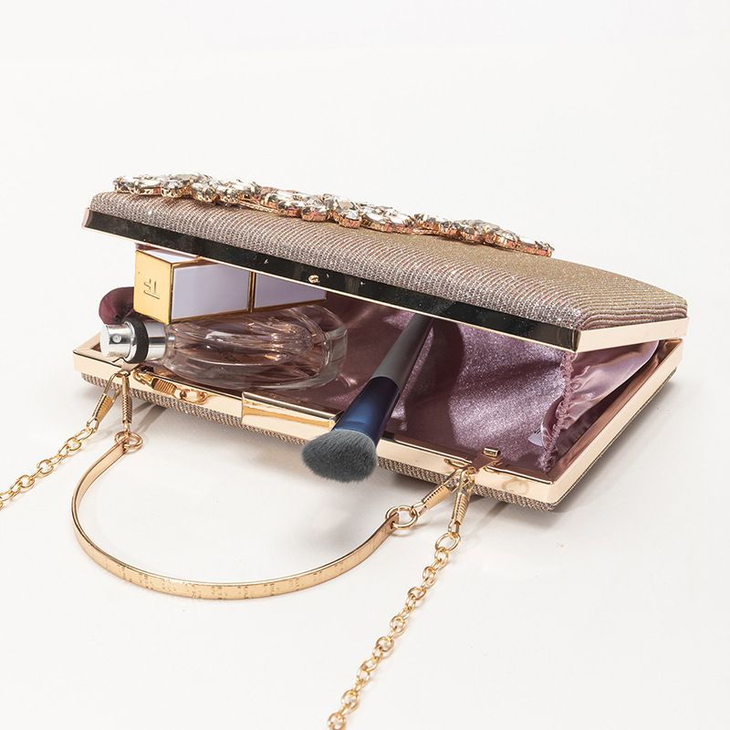 Borsa da sera in PU con strass in oro rosa, nuova, stile Flash, da donna, pochette per feste e banchetti, borsa a tracolla_voghion.com