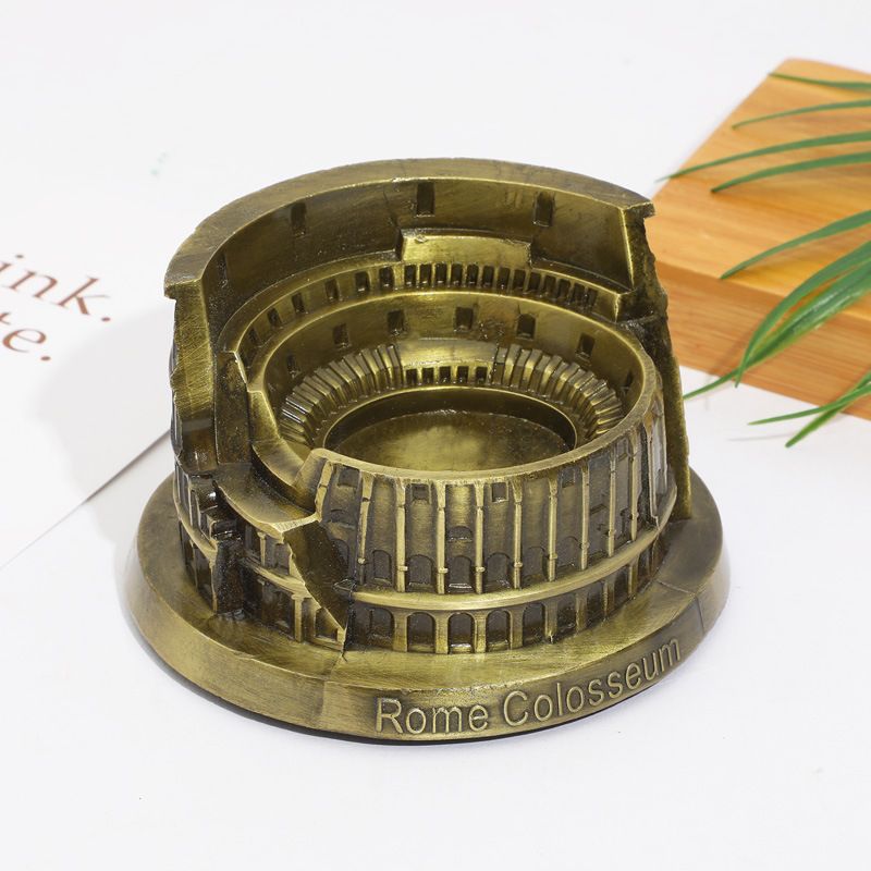Neie Kolosseum Modell Metall Bastelen Aschenbecher Modell Landschaftlech Touristen Souveniren Kreativ Ornamenter_voghion.com