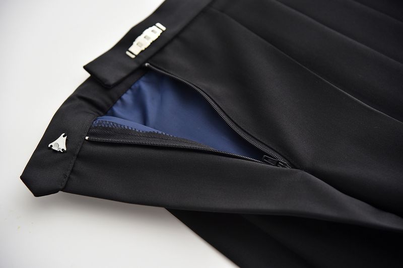 Gonna midi a pieghe stile accademia giapponese, primavera autunno, da donna, a vita alta, uniforme JK_voghion.com