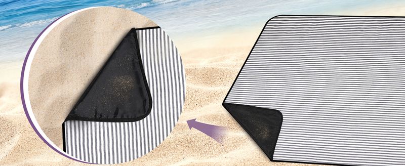 G GOOD GAIN Waterproof Picnic Blanket Portable Strap, Suitable For Beach Mat Or Family Outdoor Camping Party (Navy Blue)_voghion.com