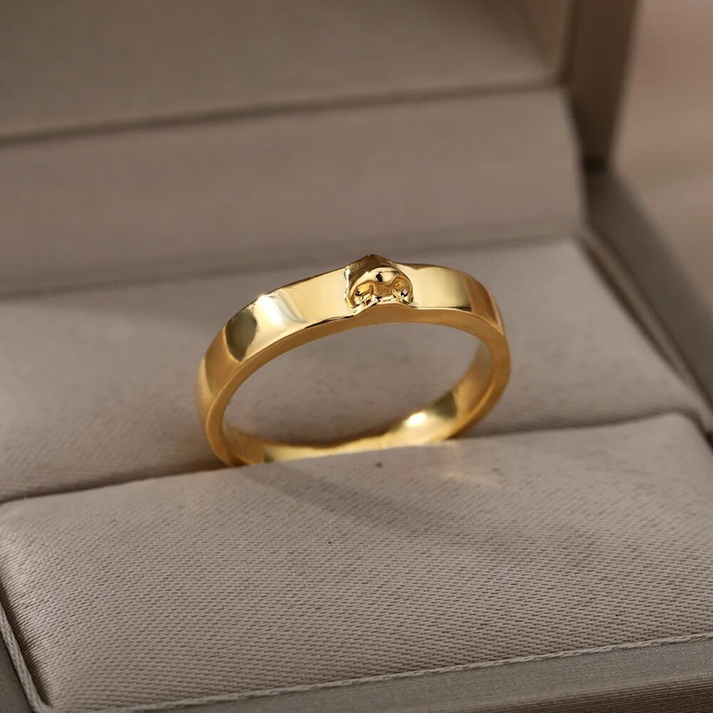 Anillos de ojo de David listos para usar para mujer, de acero inoxidable, chapados en oro, estilo vintage, juego de anillos apilables para los dedos, joyería emo hecha a mano_voghion.com