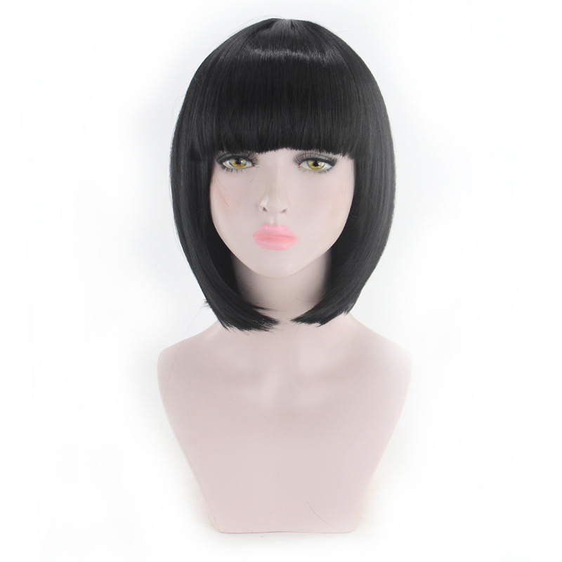 Synthetische Perücke für Frauen mit BOBO Face Wave Head Simulation Short Hair Female_voghion.com