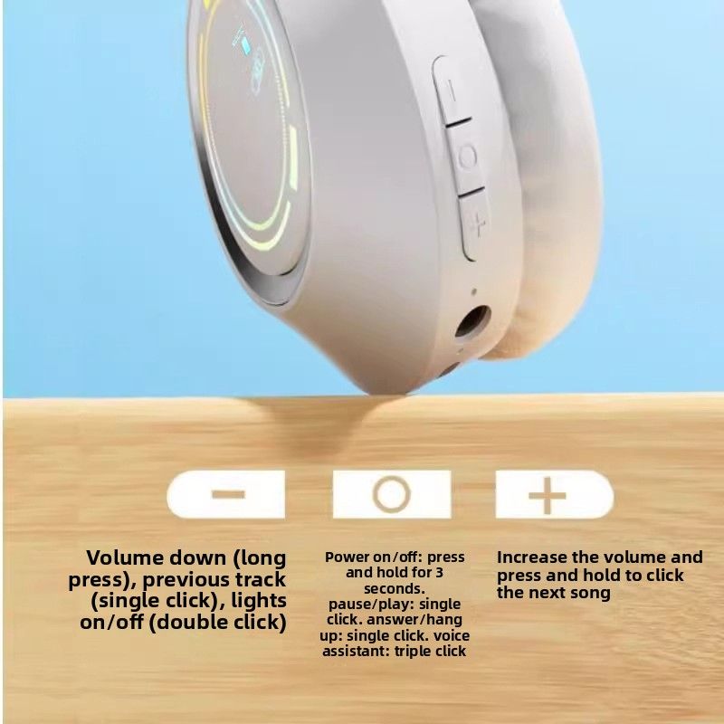 Headphones Over-Ear Wireless Bluetooth Deep Bass Music Compatible With Vivo Huawei OPPO Universal_voghion.com