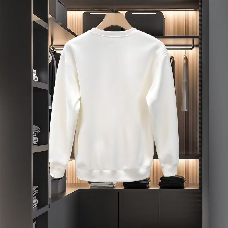 Herrenbekleidung Crewneck Sweat Herren Loose Design Sense Smiley Print Style Retro Instagram Style Modisches Markenoberteil für Frühling und Herbst_voghion.com