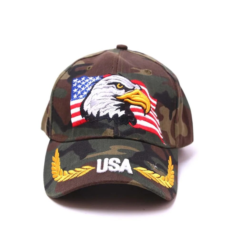 Sıcak balıkçılık ABD Bayrağı Kartal 3D Nakış beyzbol şapkası Snapback Kapaklar Rahat Gorras baba şapkası Erkekler Kadınlar Için_voghion.com