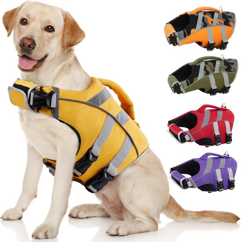 Giubbotto di salvataggio per cani da compagnia per nuotare all'aperto_voghion.com