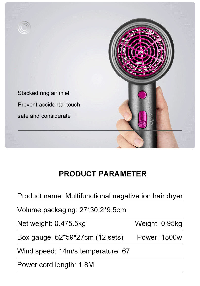 Goedkope Belen Populaire 1800W EU US Plug Salon Blow Sets Drie snelheden Elektrische droger Haarstylingtool_voghion.com