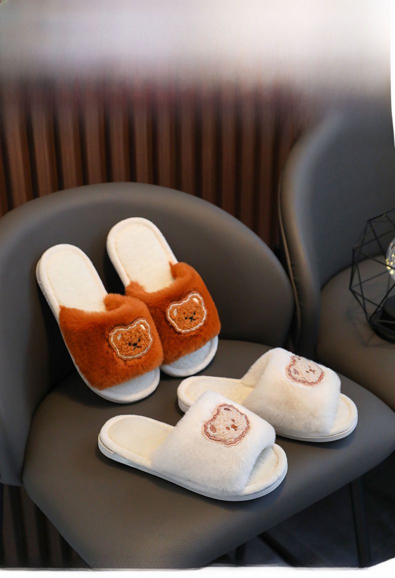 2023 Kinder-Baumwollschuhe für Herren und Damen, lässig, Cartoon-Bär, süß, rutschfest, bequem, Mao Mao-Baumwollpantoffeln mit dicker Sohle_voghion.com