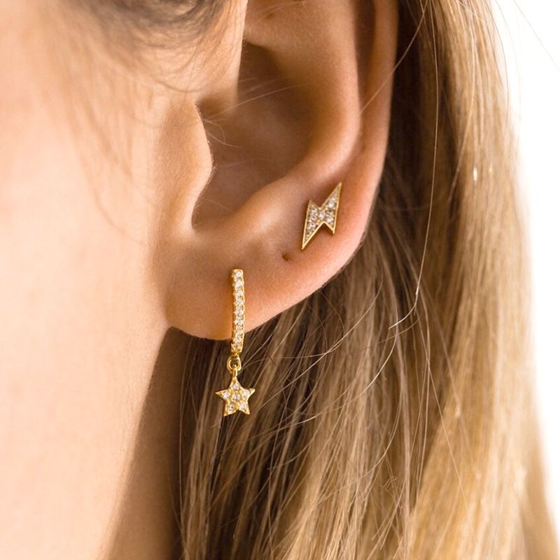Women's Jewelry S925 Silver Needle Geometric Star Diamond Personality Earrings Light Luxury All Match Ear Ring Ear Buckle Ear Jewelry_voghion.com