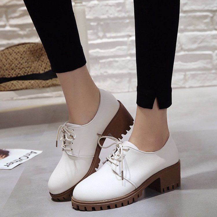 SHLIANG New Women's Leather Shoes Fashion Lock Shoes Thick Bottom Casual Shoes Solid Color Breathable Ankle Boot For Women Y0311_voghion.com
