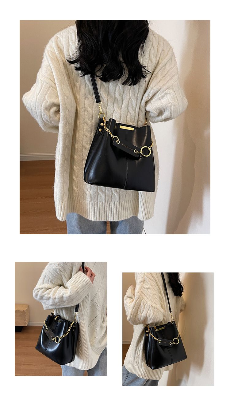 Borsa, borsa a tracolla multifunzionale in morbida pelle da donna, stile pigro, borsa a secchiello con tracolla diagonale_voghion.com