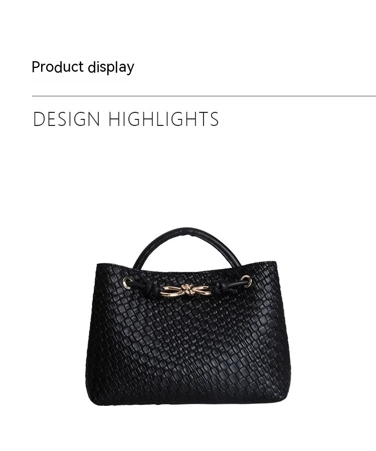 Niche Design-Bolso de mano tejido con hebilla de cuerda de Metal para mujer, bolso de mano de un solo hombro, gran capacidad, novedad de 2024_voghion.com