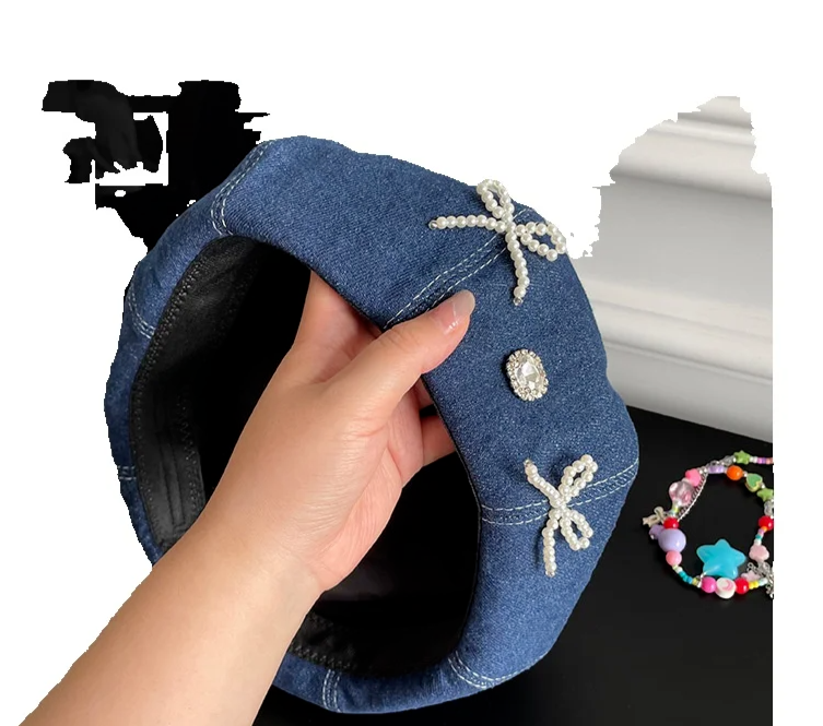 berretto da cowboy con fiocco, dolce, fresco, caldo, ragazza, cento, tipo di viso, mostra piccole nuvole, berretto da donna_voghion.com