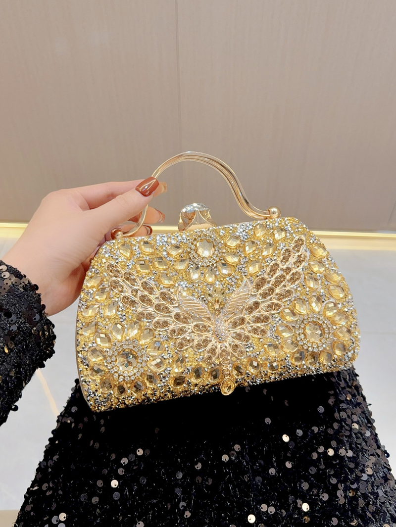 Nuovo set di borsette in cristallo con diamanti pieni, abito alla moda, banchetto da sera, borsa a tracolla diagonale con spalla singola_voghion.com