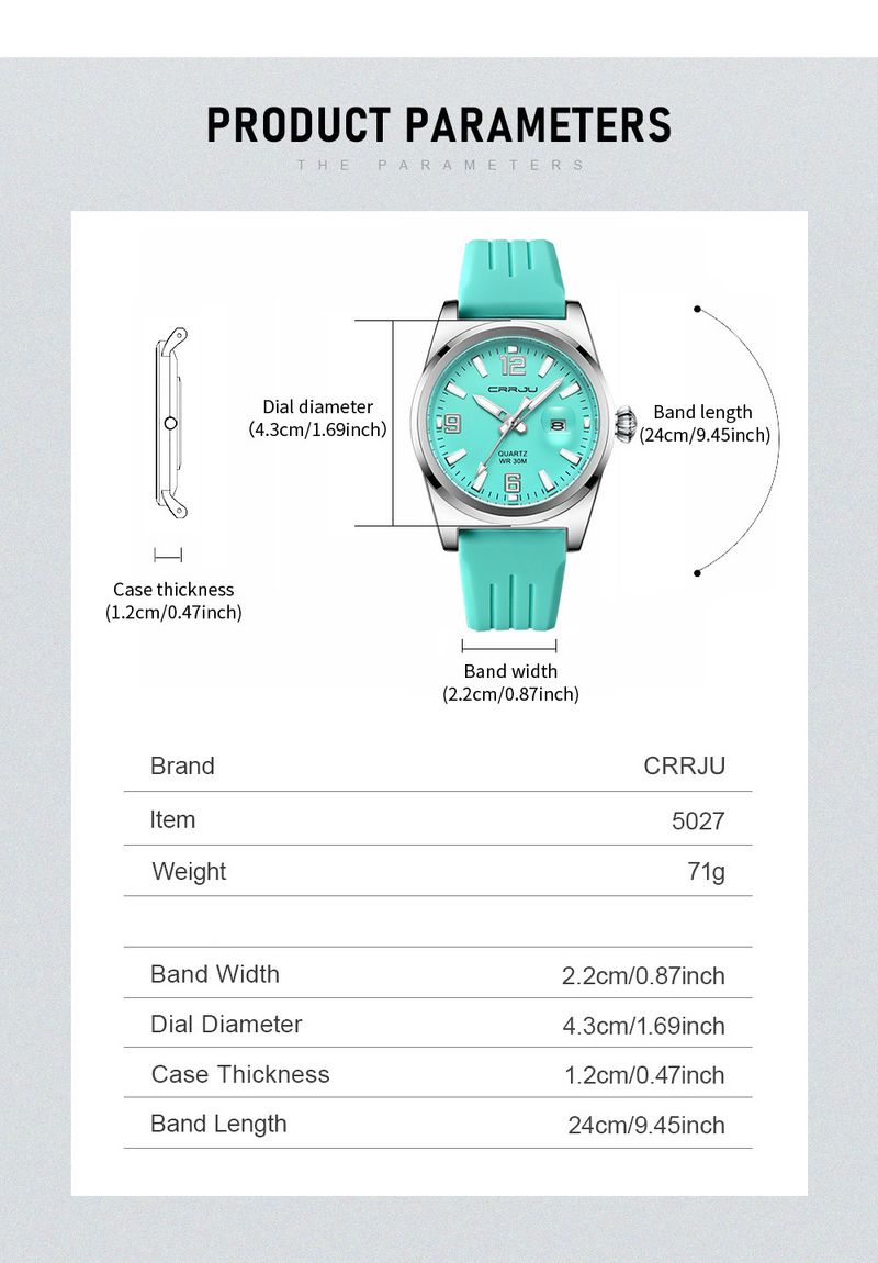 Runde Kalenderuhr für Herren und Damen mit wasserdichtem Silikonarmband, minimalistisches Design, Uhr im Freizeit- und Business-Stil_voghion.com