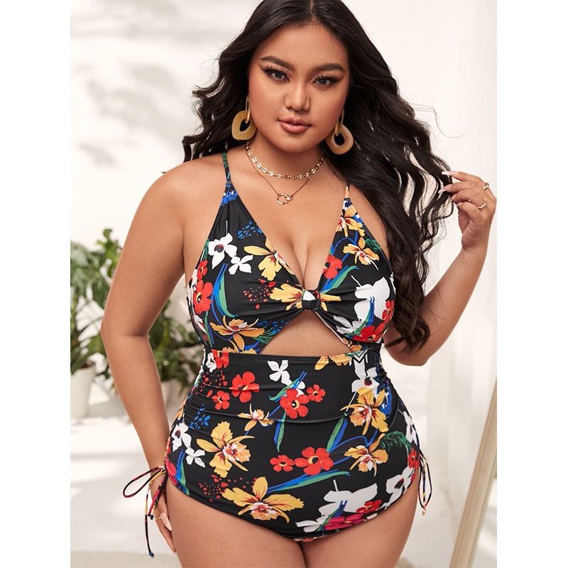 Maillot de bain une pièce plissé pour femmes, bikini exclusif, ajouré, couvrant le ventre, slim, plus gros, nouvelle collection_voghion.com