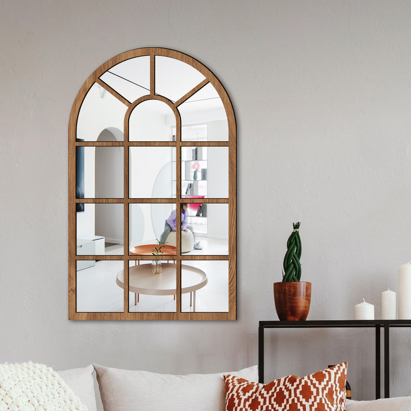 MZ420-427 three-dimensional imitation window arch, wooden acrylic mirror surface wall sticker, self-adhesive background_voghion.com