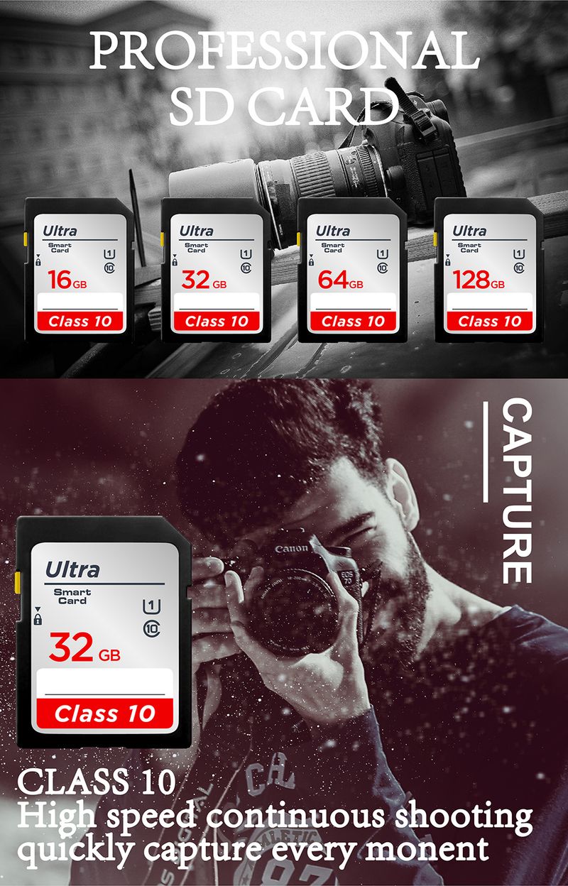 Class 10 128GB TF 32GB 64GB 8GB 16GB Flash Memory SD Card 8 16 32 64 128 GB For Camera/PC_voghion.com