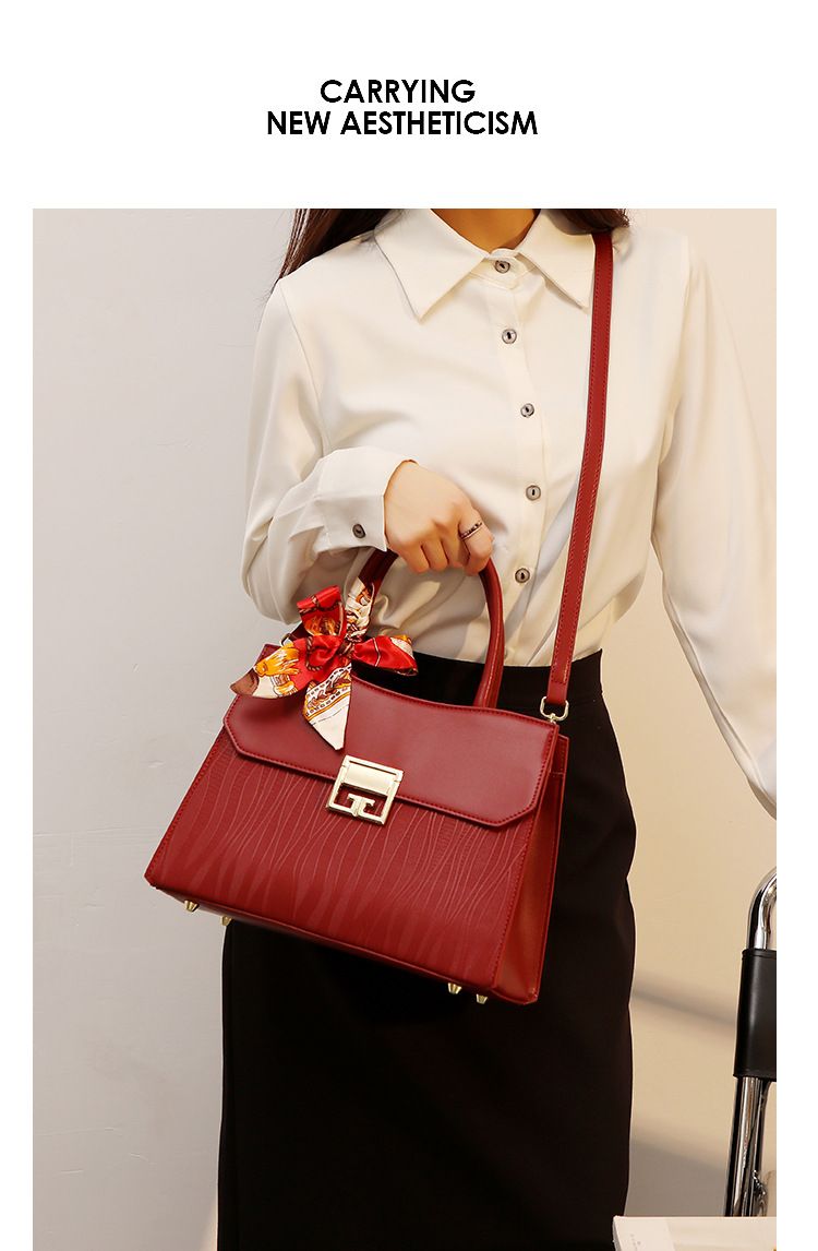 Sciarpa in tinta unita con fiocco da donna, singola spalla, striscia stampata, borsa regalo di alta qualità, a cavallo obliquo, di nuovo design_voghion.com